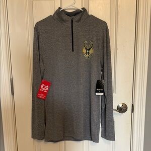 Nike Gray Milwaukee Bucks Pullover